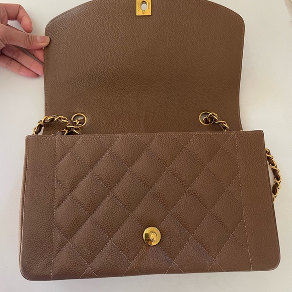 SOLD Chanel Diana Bag Brown Caviar - Picture 12 of 17